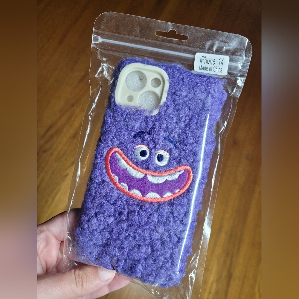 Fuzzy Monster iPhone 14 Phone Case | Purple - Picture 3 of 3